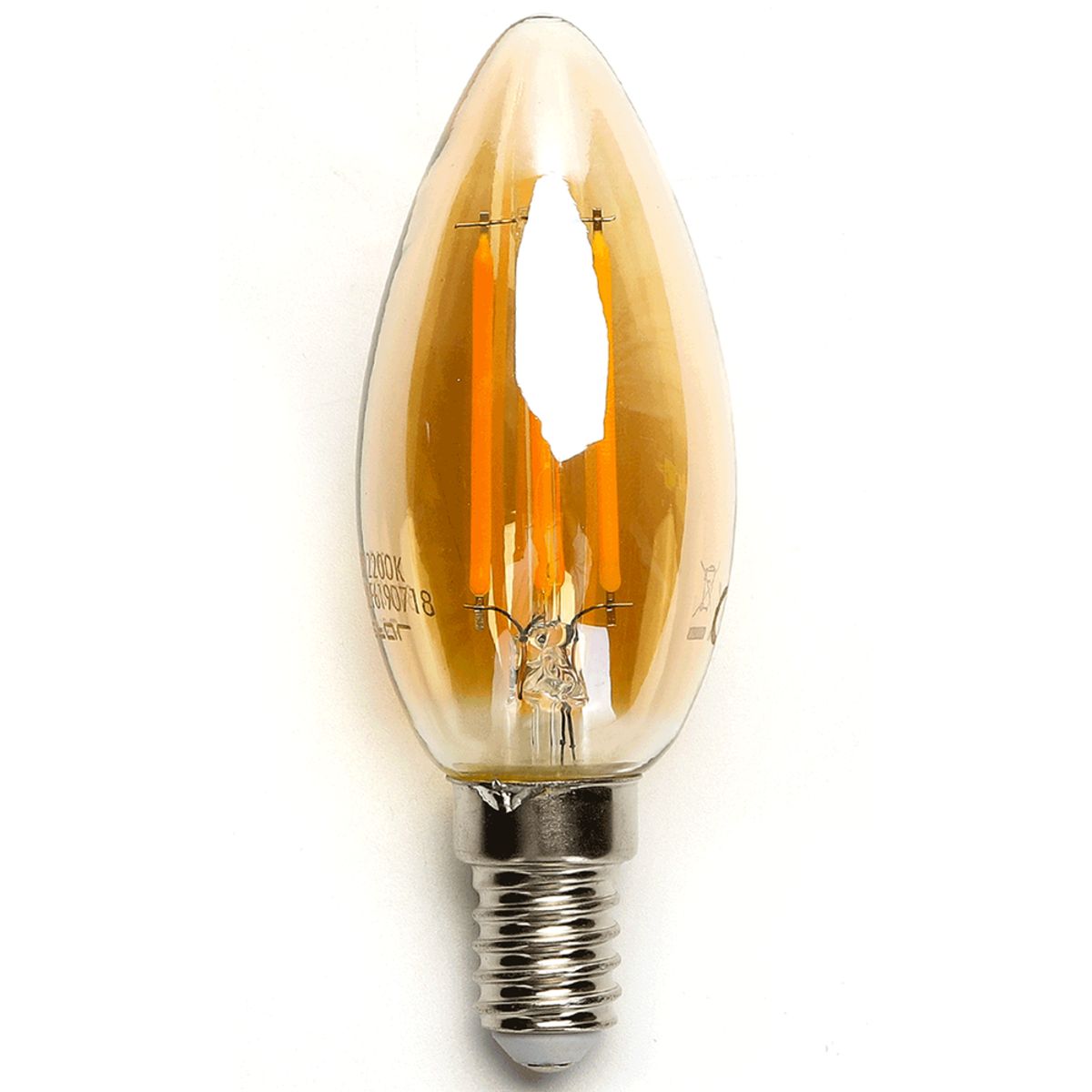 LED filament pære C35 E14 - 6W 2200K/amber - Kulør : Ekstra varm