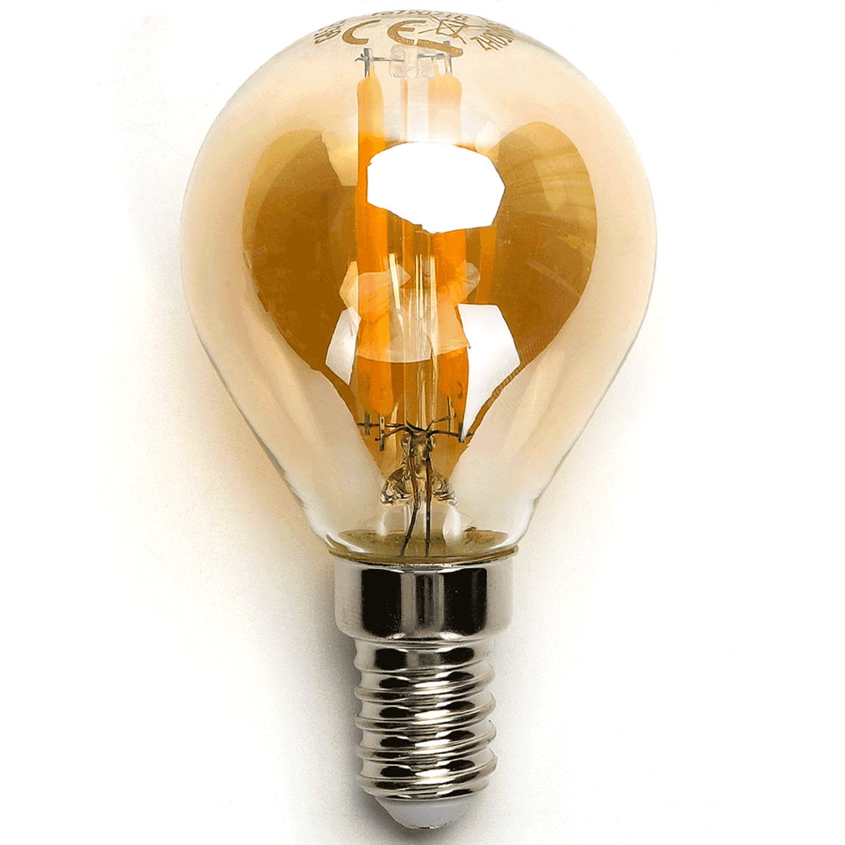 LED Filament pære - G45 E14 6W 2200K/Amber - Kulør : Ekstra varm