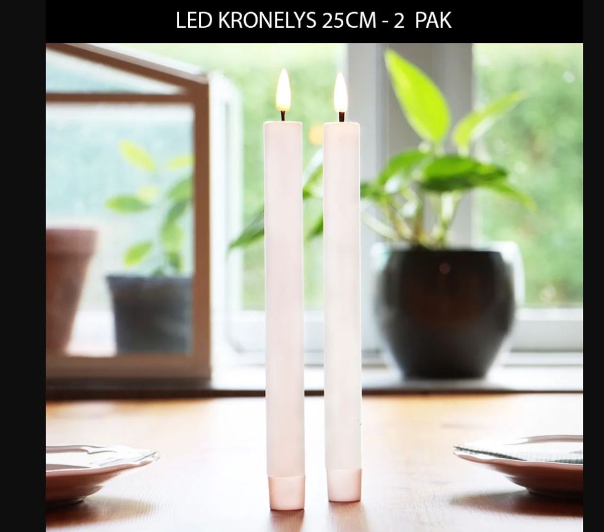 LED Kronelys 25 cm - 2 pak - WeDoBetter.dk