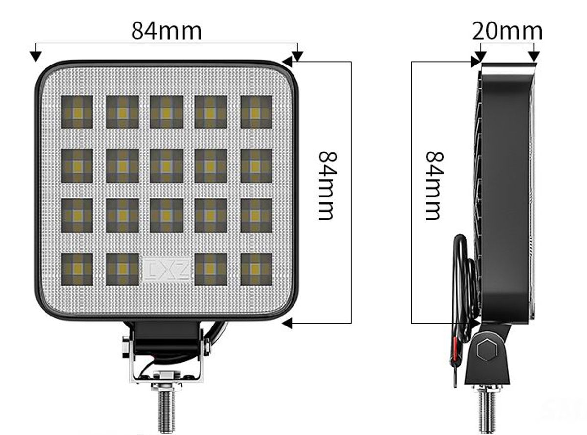 LED køretøjs projektør 27 watt 12/24/48 volt - kompakt slim model - Dinled - Køretøjs projektører