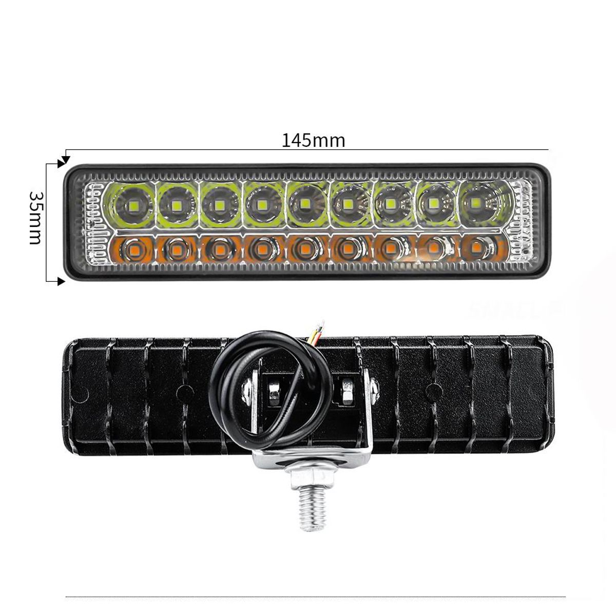 LED køretøjs projektør 36 watt (2x18 watt) 12/24/48 volt - 2 farvet - Dinled - Køretøjs projektører