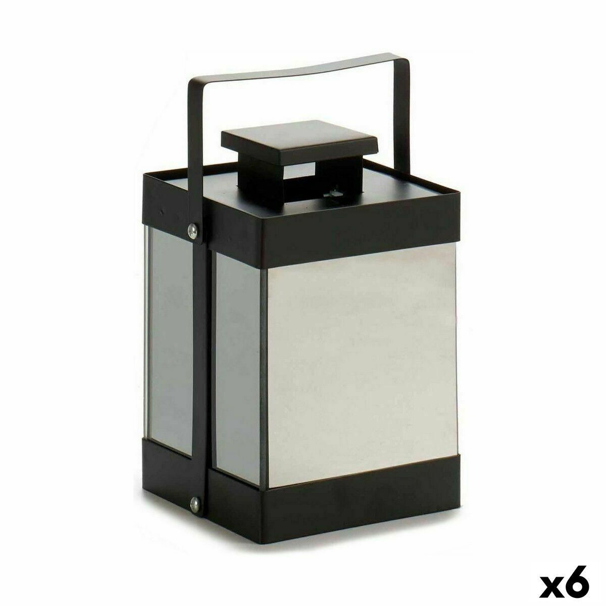 LED-lanterne Sort Spejl 12,5 x 18,5 x 12,5 cm (6 enheder)