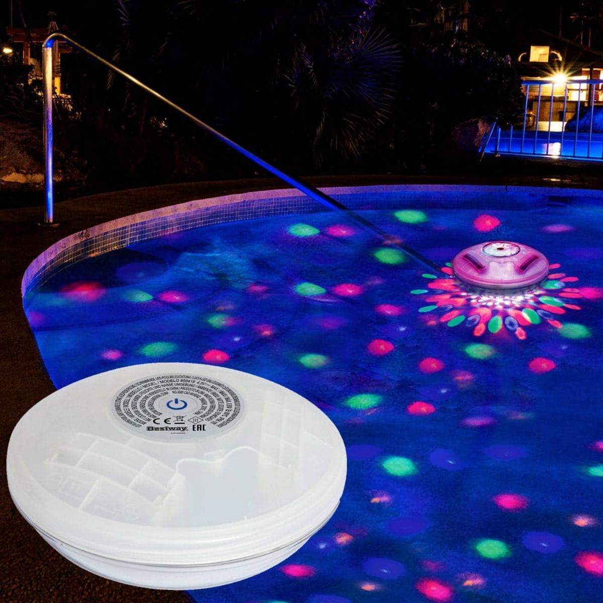 LED poolbelysning flydende