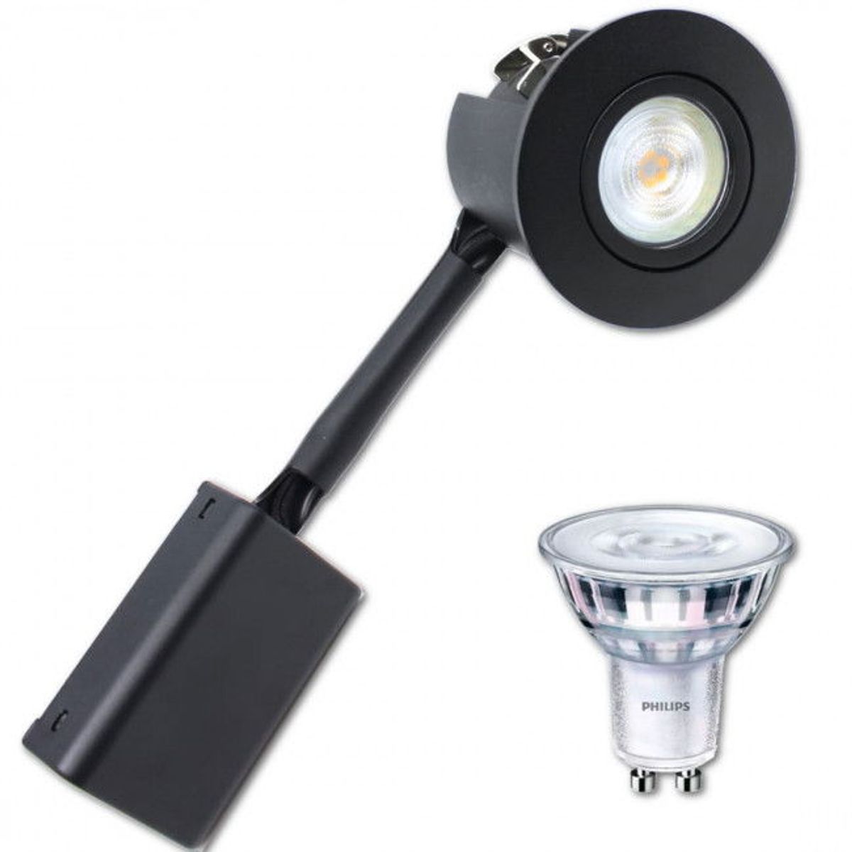 LED Spot - Philips Gu10 - PRIMA - Mat. Sort - 230V (Dæmpbar)