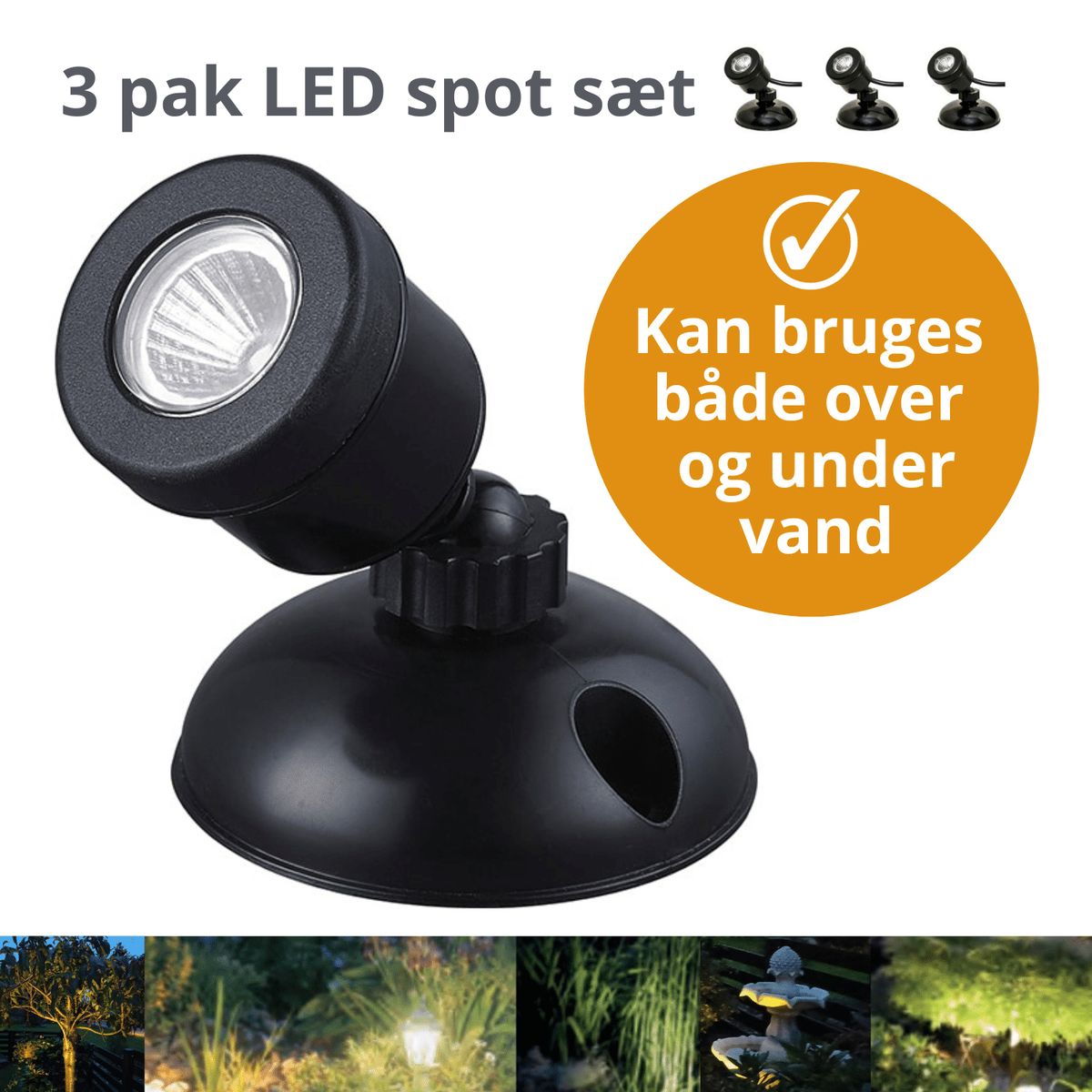 LED spot sæt - 3 stk.