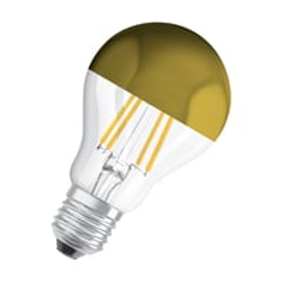 LED Standard topforspejlet filament 4W 827 420 lumen E27, guld