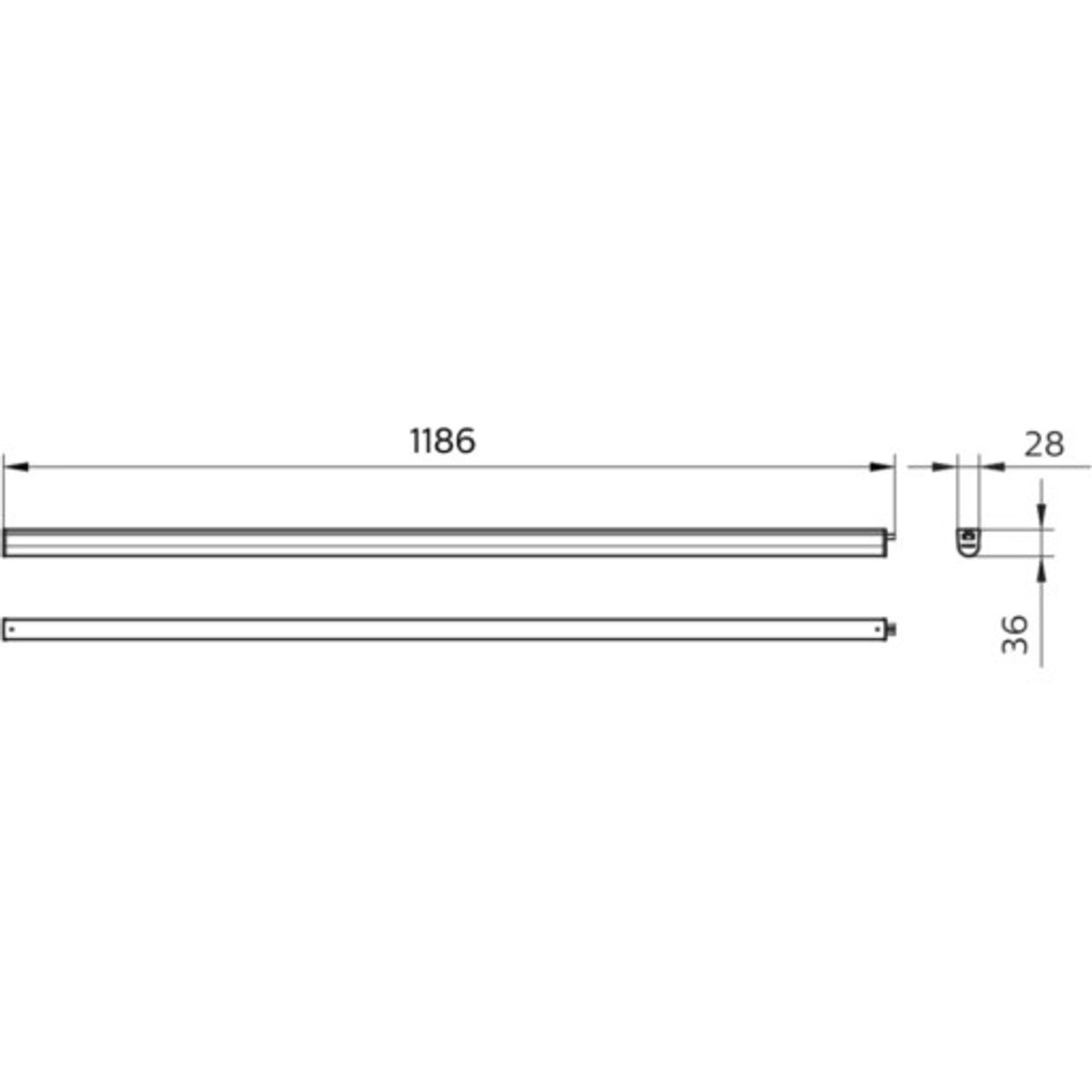 Ledinaire Grundarmatur BN021C, 1900 lumen, 830, L1200 mm