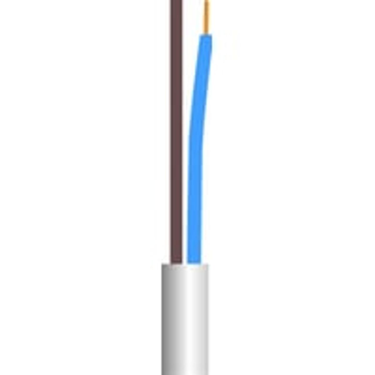 Ledning 2x0,75 PKA H05VV-F hvid (100), Oprindelsesland IT - 100 meter