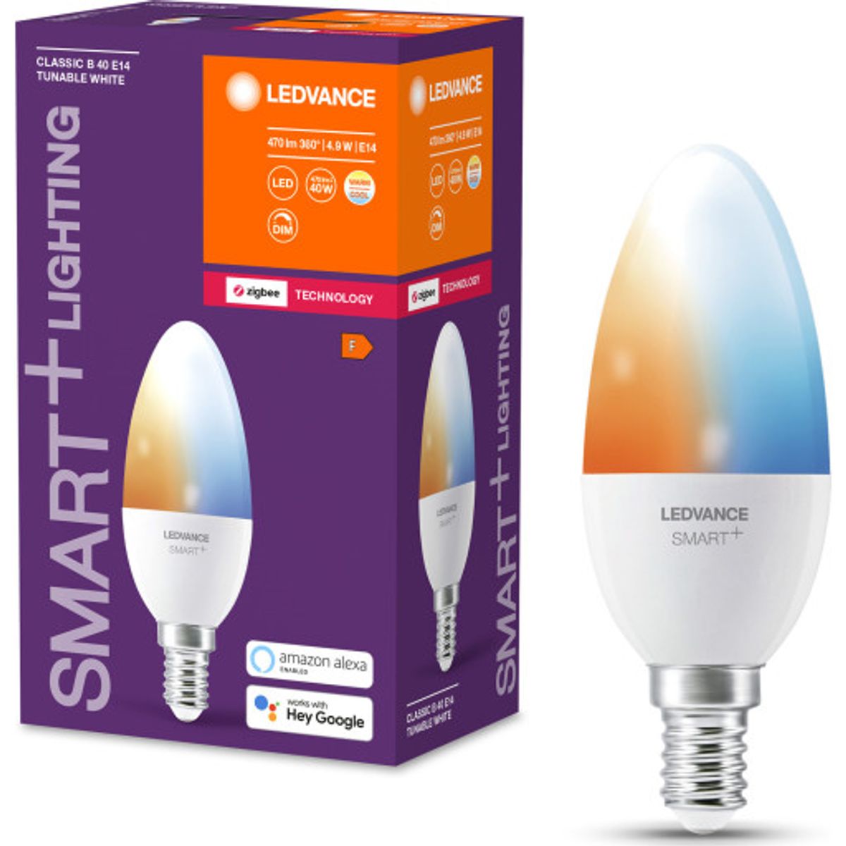 Ledvance Smart+ Zigbee E14 kertepære, 2700K-6500K, 4,9W