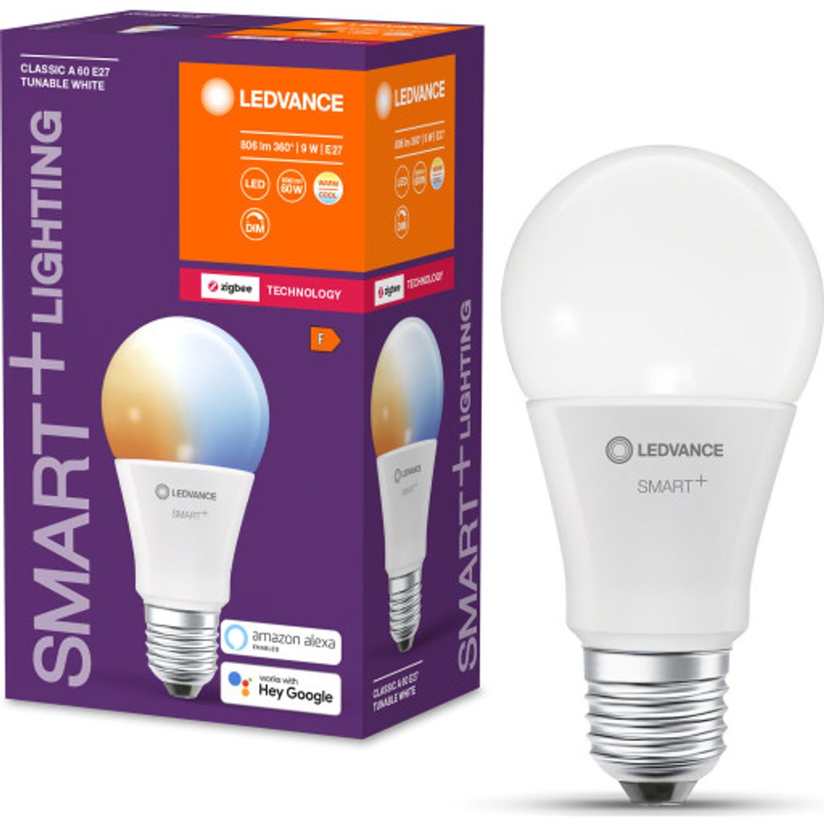 Ledvance Smart+ Zigbee E27 standardpære, justerbar hvid, 9W