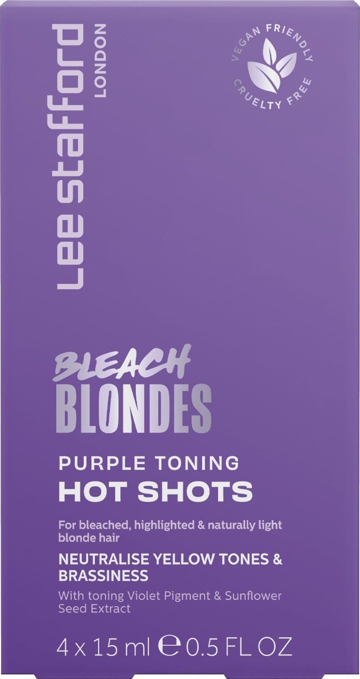 Lee Stafford - Bleach Blondes Purple Toning Hot Shots - 4x15 Ml