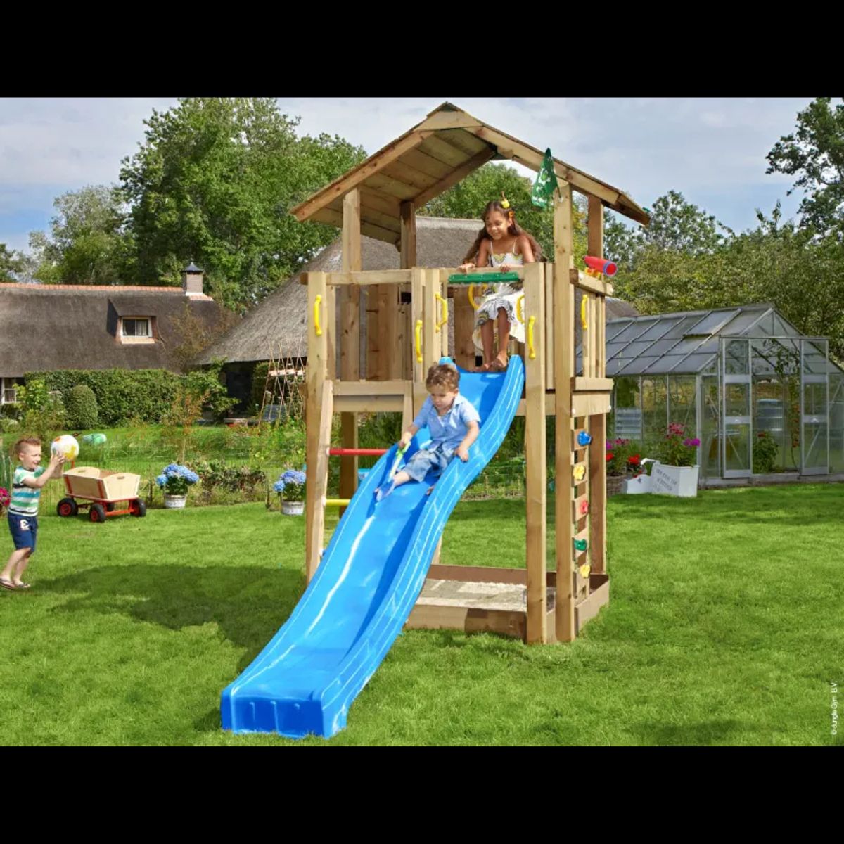 Legetårn komplet Jungle Gym Chalet 2.1 inkl. rutschebane 804-432