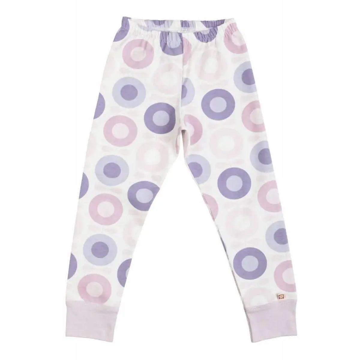 Leggings hvid med støvet pink/lilla æbleprint