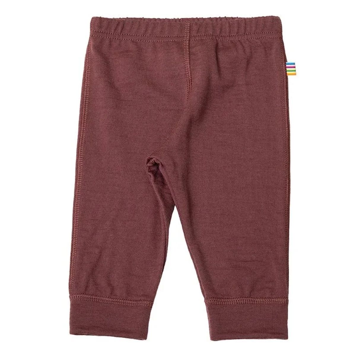 Leggings i bordeaux i enkeltlags 100% merino uld