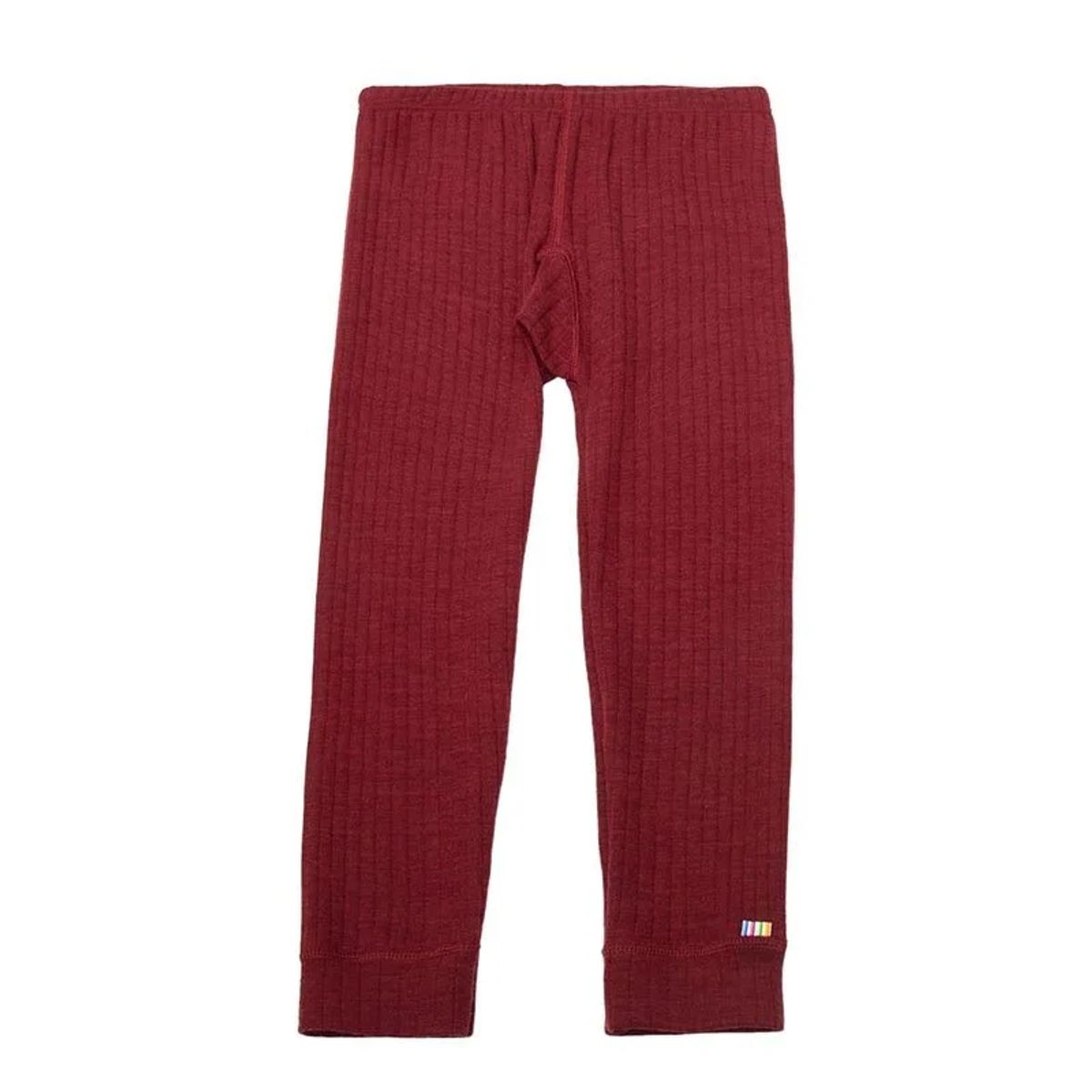 Leggings i mørk bordeaux basis 100% merinould - ribform