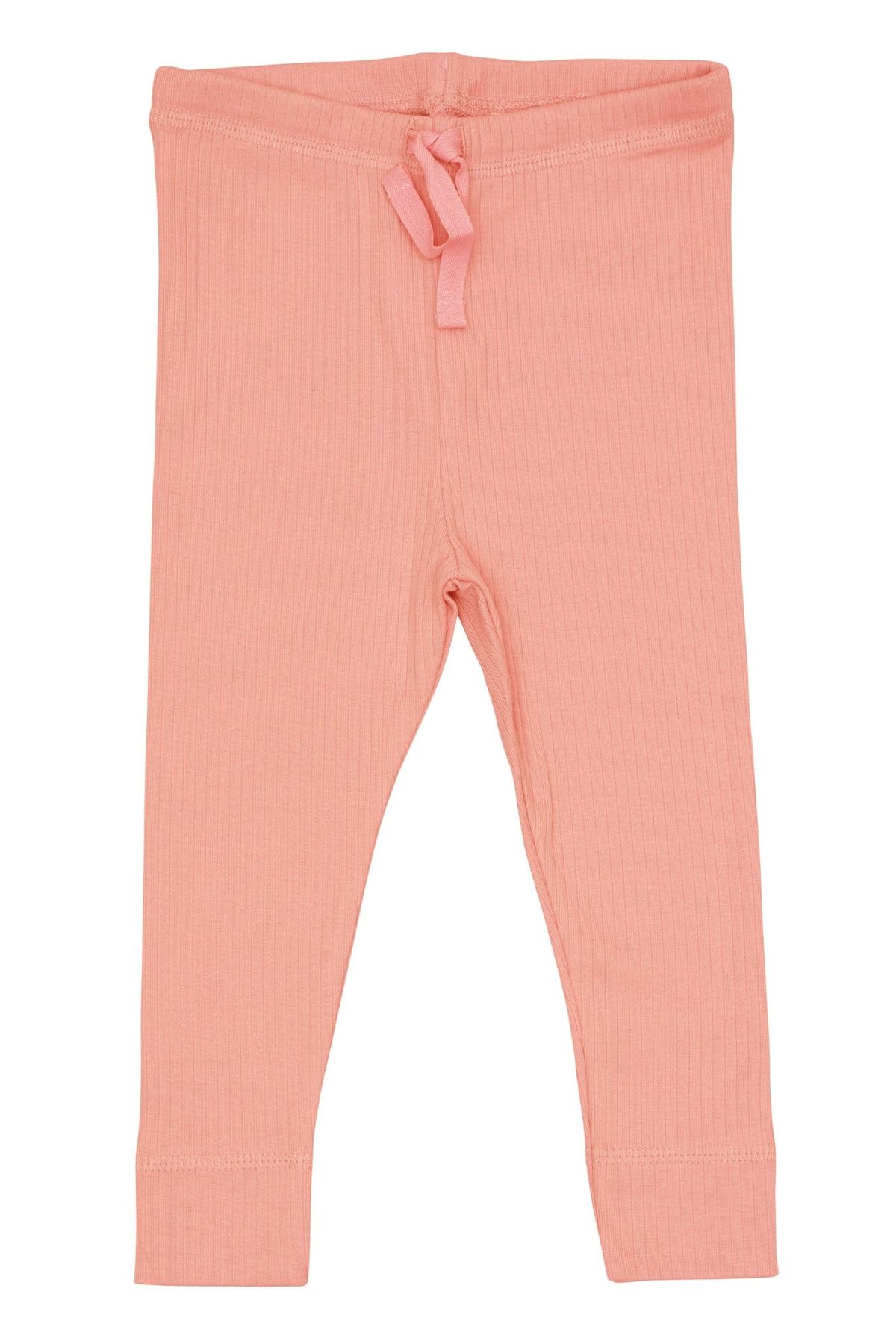 LEGGINGS I RIB JERSEY MED SNØRE - CORAL - CORAL / 50