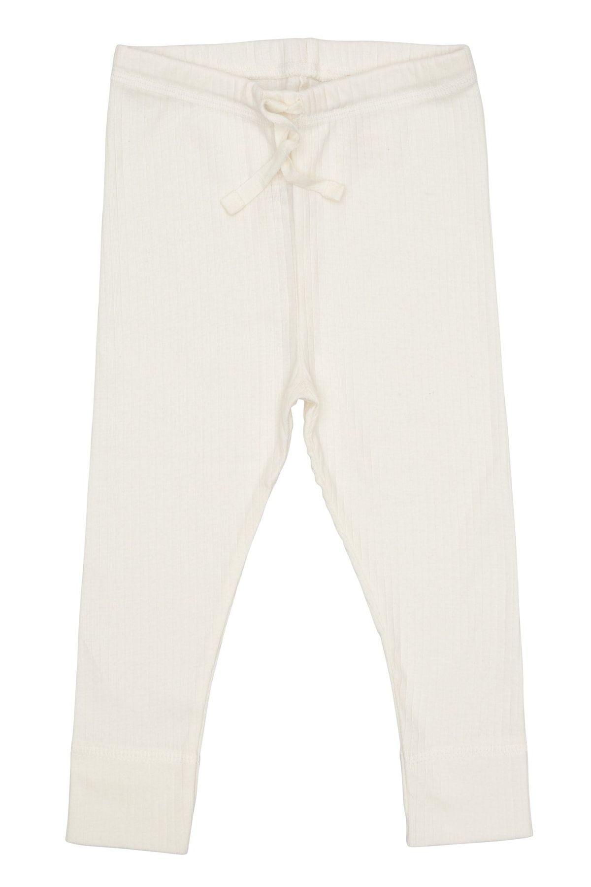 LEGGINGS I RIB JERSEY MED SNØRE - CREAM - CREAM / 110