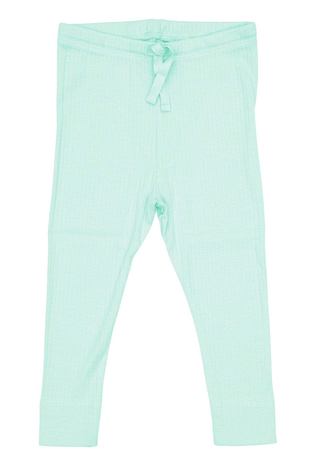 LEGGINGS I RIB JERSEY MED SNØRE - MINT - MINT / 104