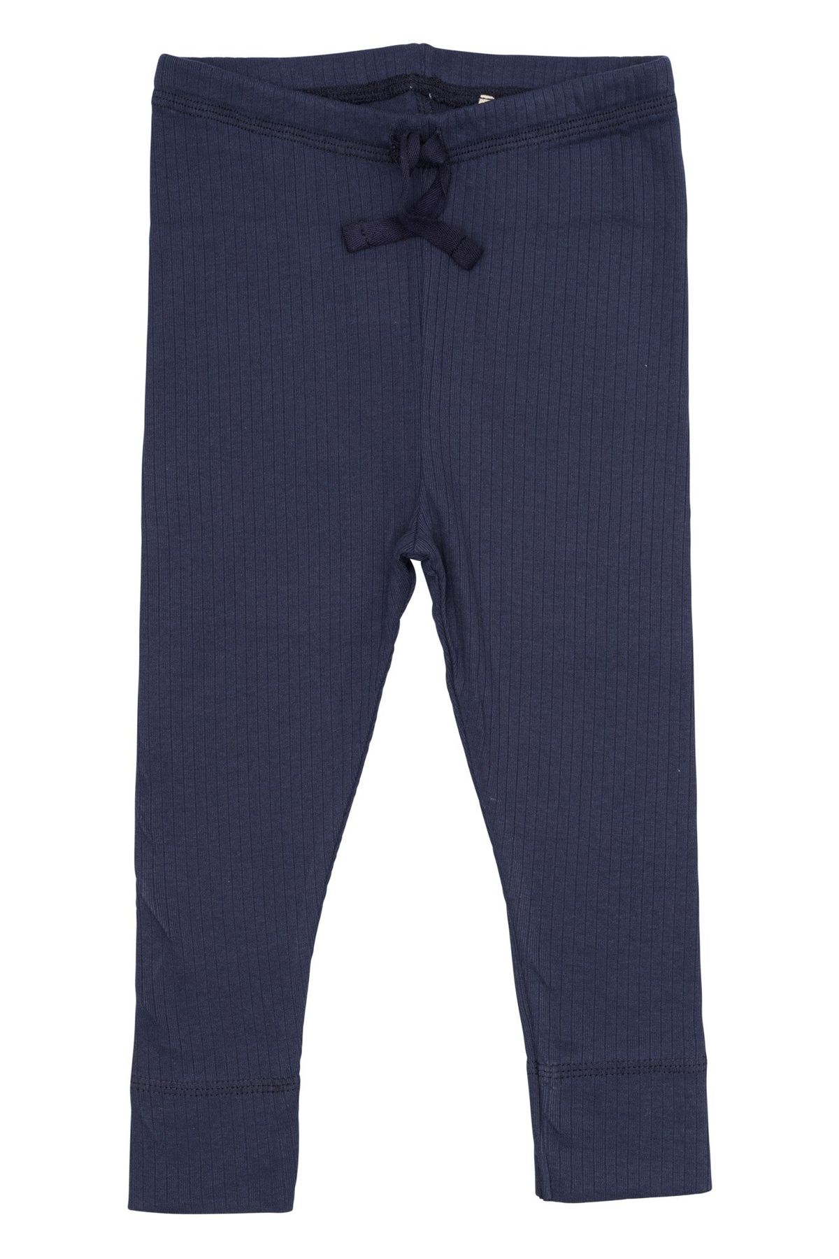 LEGGINGS I RIB JERSEY MED SNØRE - NAVY - NAVY / 104