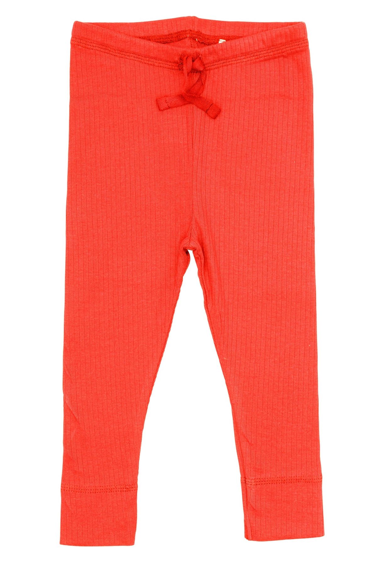 LEGGINGS I RIB JERSEY MED SNØRE - RED - RED / 62