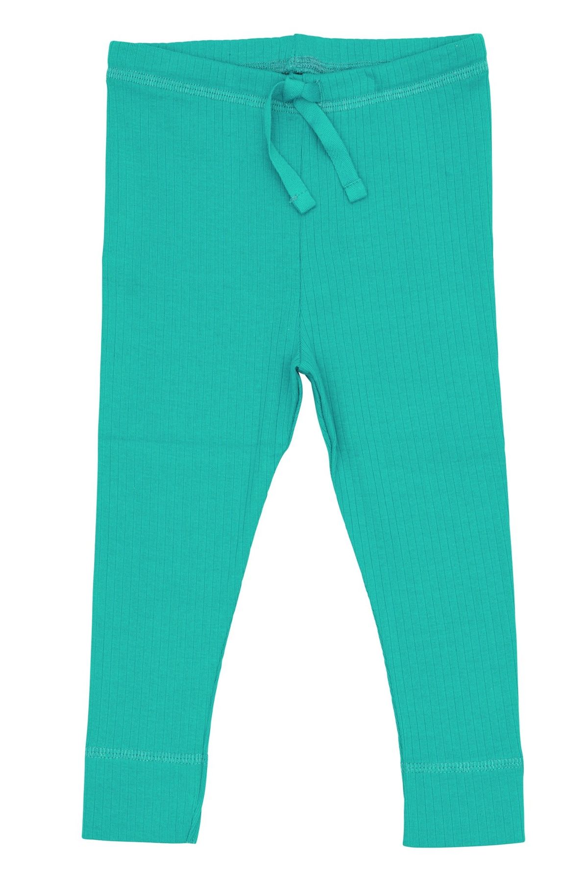 LEGGINGS I RIB JERSEY MED SNØRE - SHARP GREEN - SHARP GREEN / 50