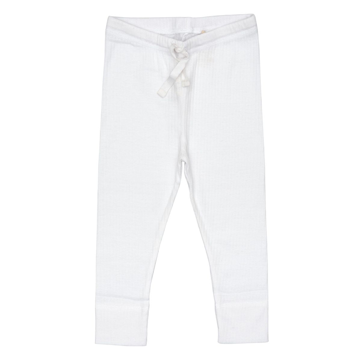 LEGGINGS I RIB JERSEY MED SNØRE - WHITE - WHITE / 98