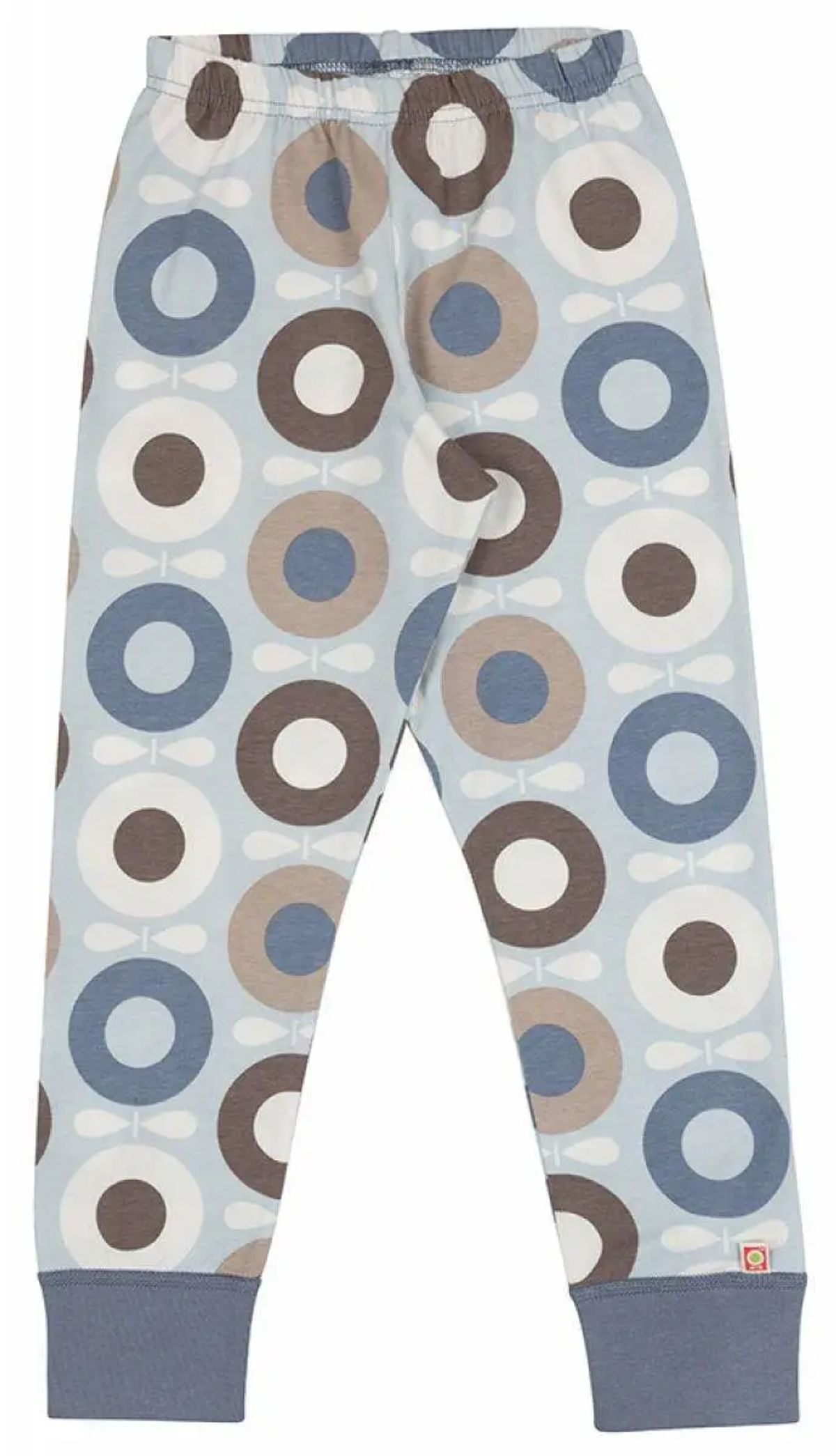 Leggings lyseblå og brun æbleprint