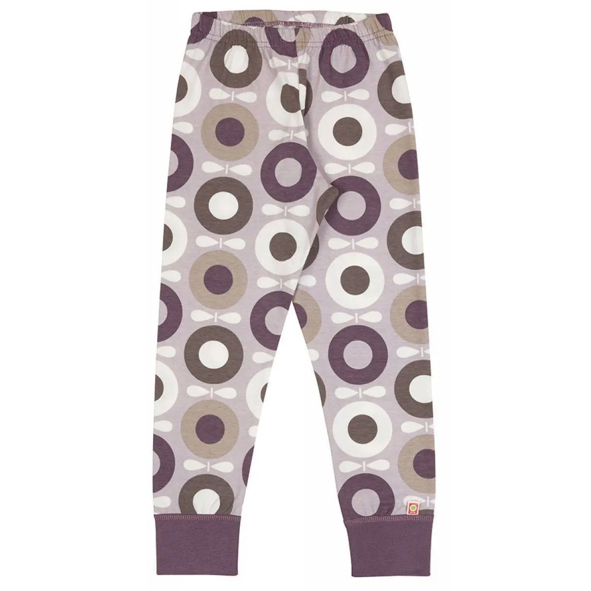 Leggings rosa og brun æbleprint