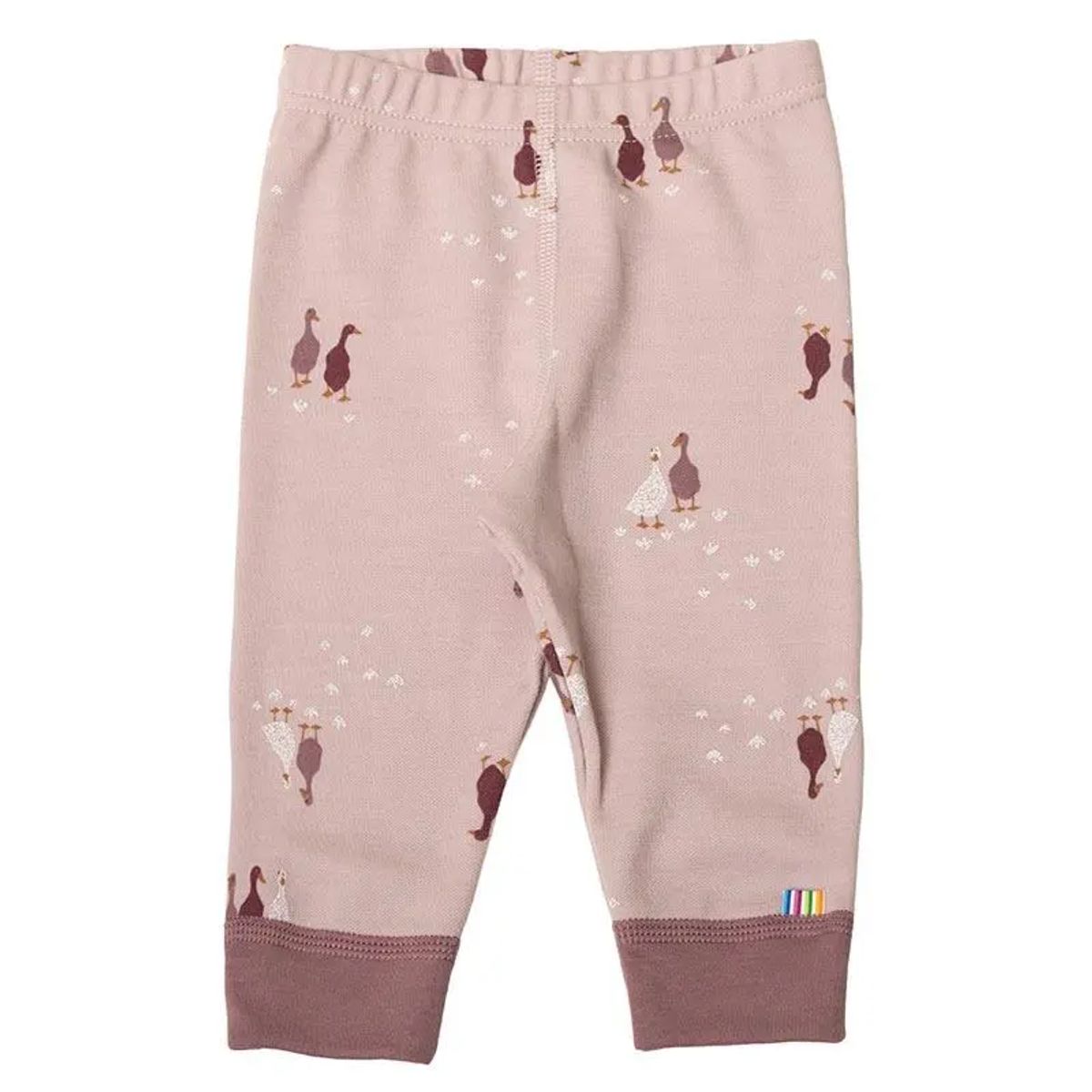 Leggings sart rosa uld-bomuld med print af Gås