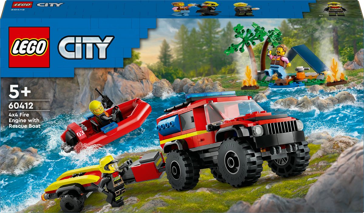 LEGO 60412 City Brandmands off-road Køretøj med redningsbåd