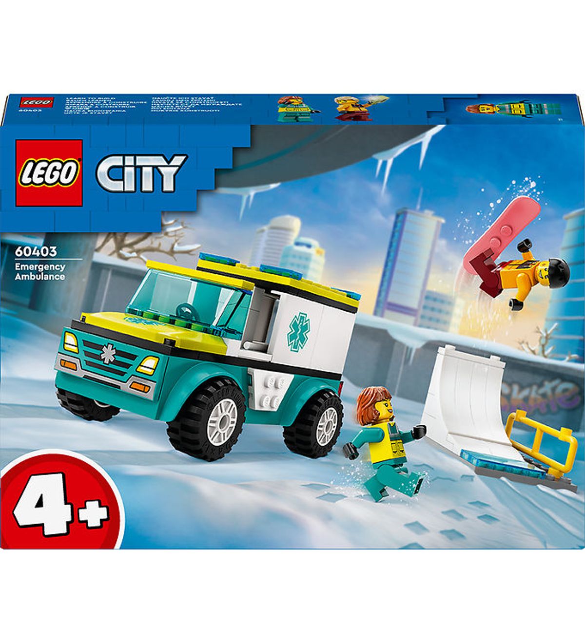 LEGO ® City - Ambulance Og Snowboarder - 60403 - 79 Dele