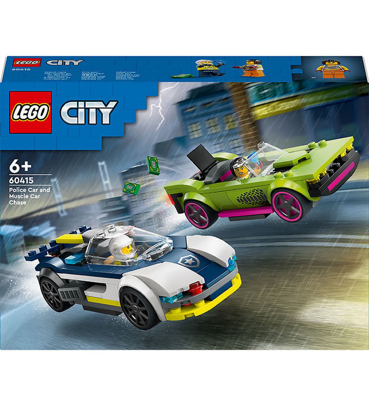 LEGO ® City - Biljagt Med Politi Og Muskelbil 60415 - 213 Dele