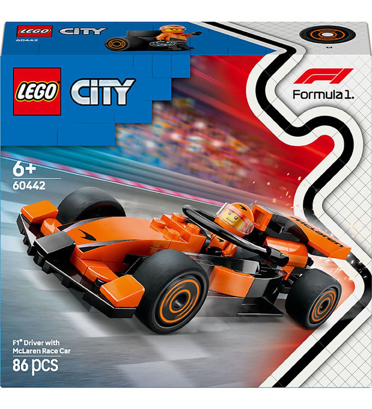 LEGO ® City - F1 ®-kører m. McLaren-racerbil 60442 - 86 Dele