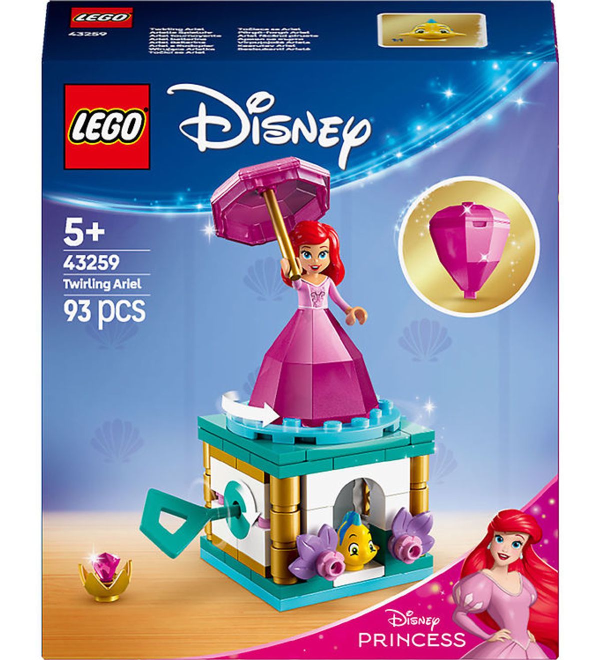 LEGO ® Disney Princess - Snurrende Ariel 43259 - 93 Dele