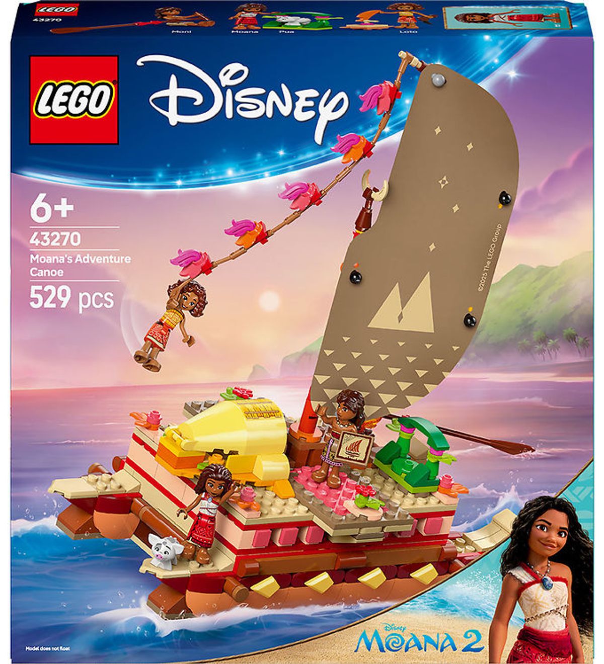 LEGO ® Disney - Vaiana 2 - Vaianas Eventyrkano 43270 - 529 Dele