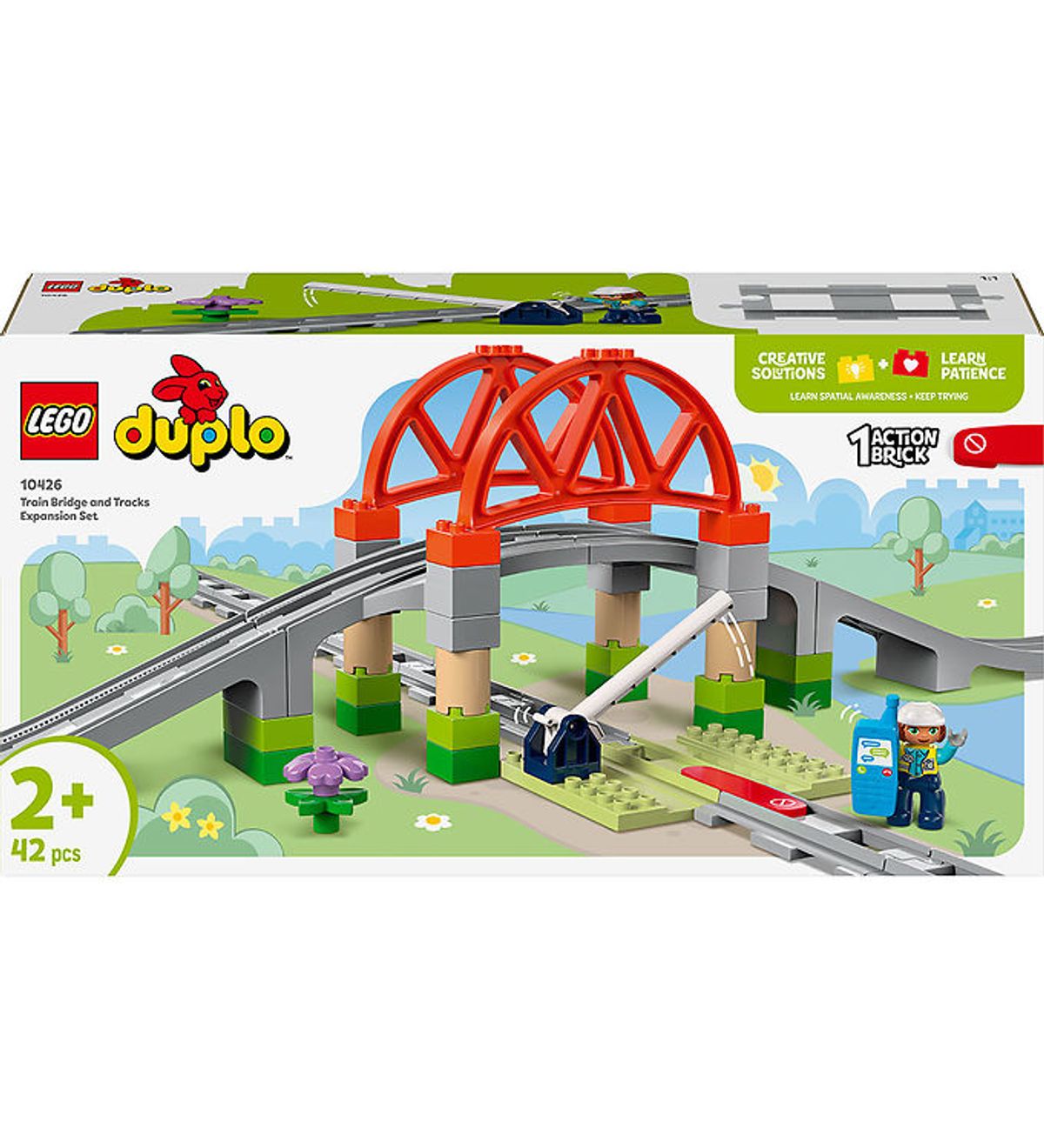 LEGO ® DUPLO - Togbro og Spor Udvidelsessæt 10426 - 42 Dele