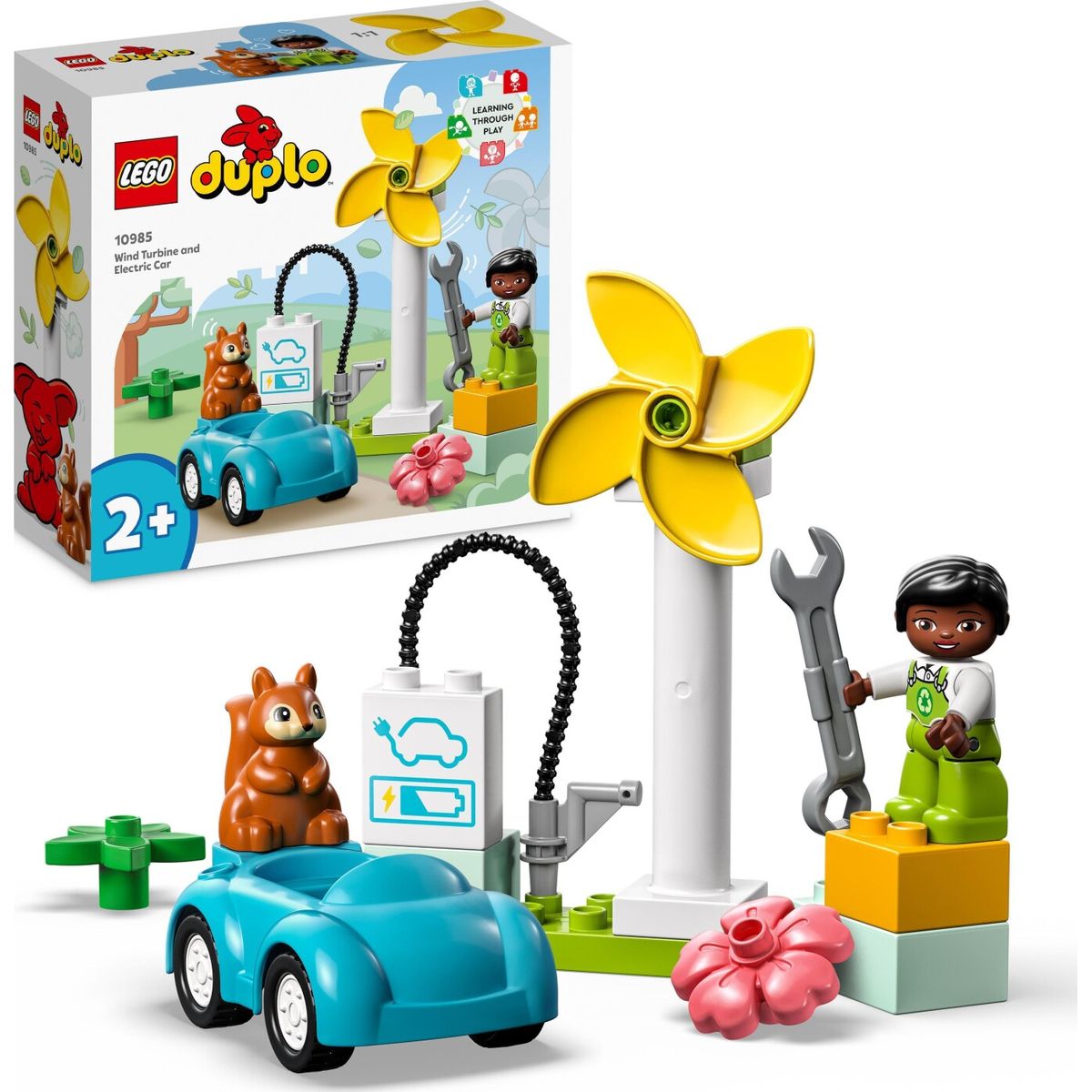 Lego Duplo - Vindmølle Og Elbil Legetøj - 10985