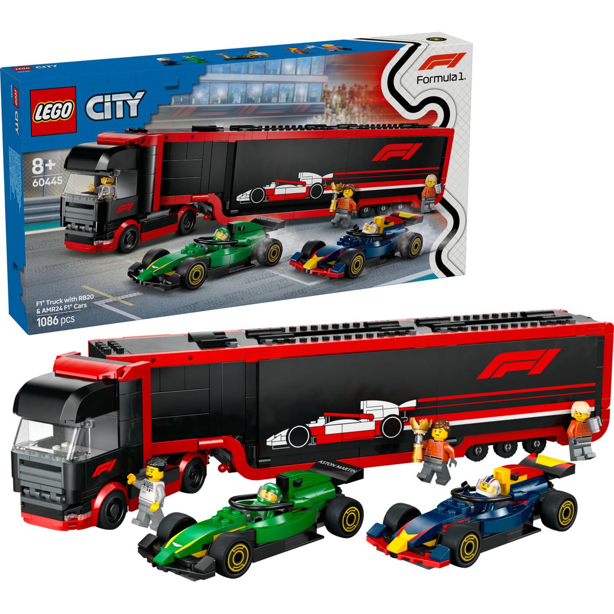 Lego - Lego City - F1®-lastbil Med Rb20 Og Amr24 F1®-biler (60445)