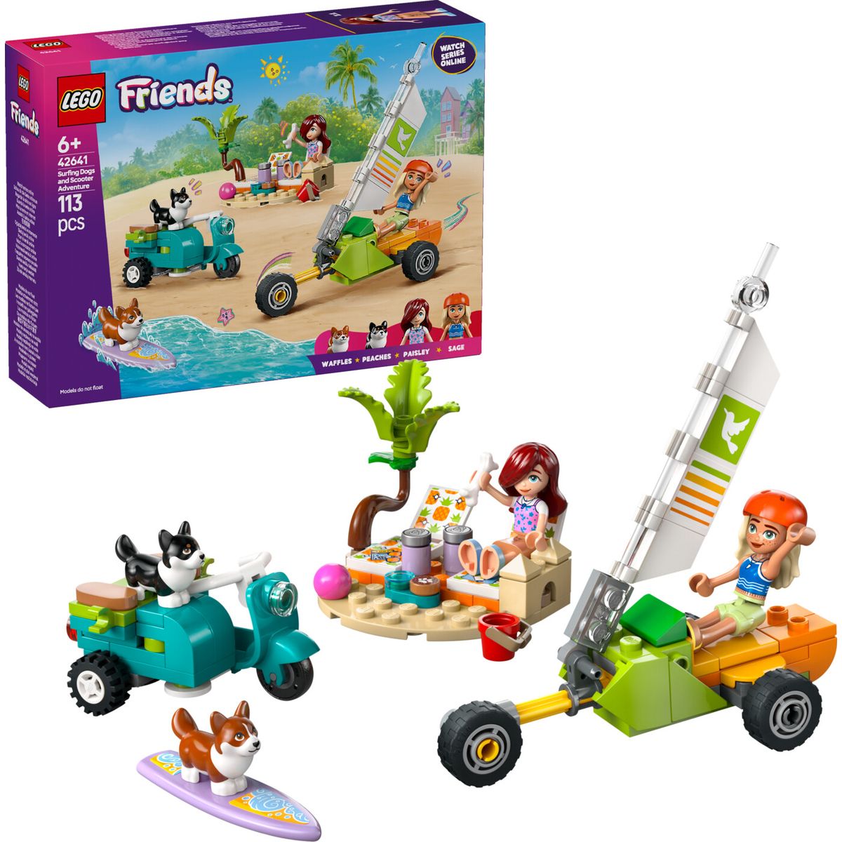 Lego - Lego Friends - Eventyr Med Surfende Hunde Og Scooter (42641)