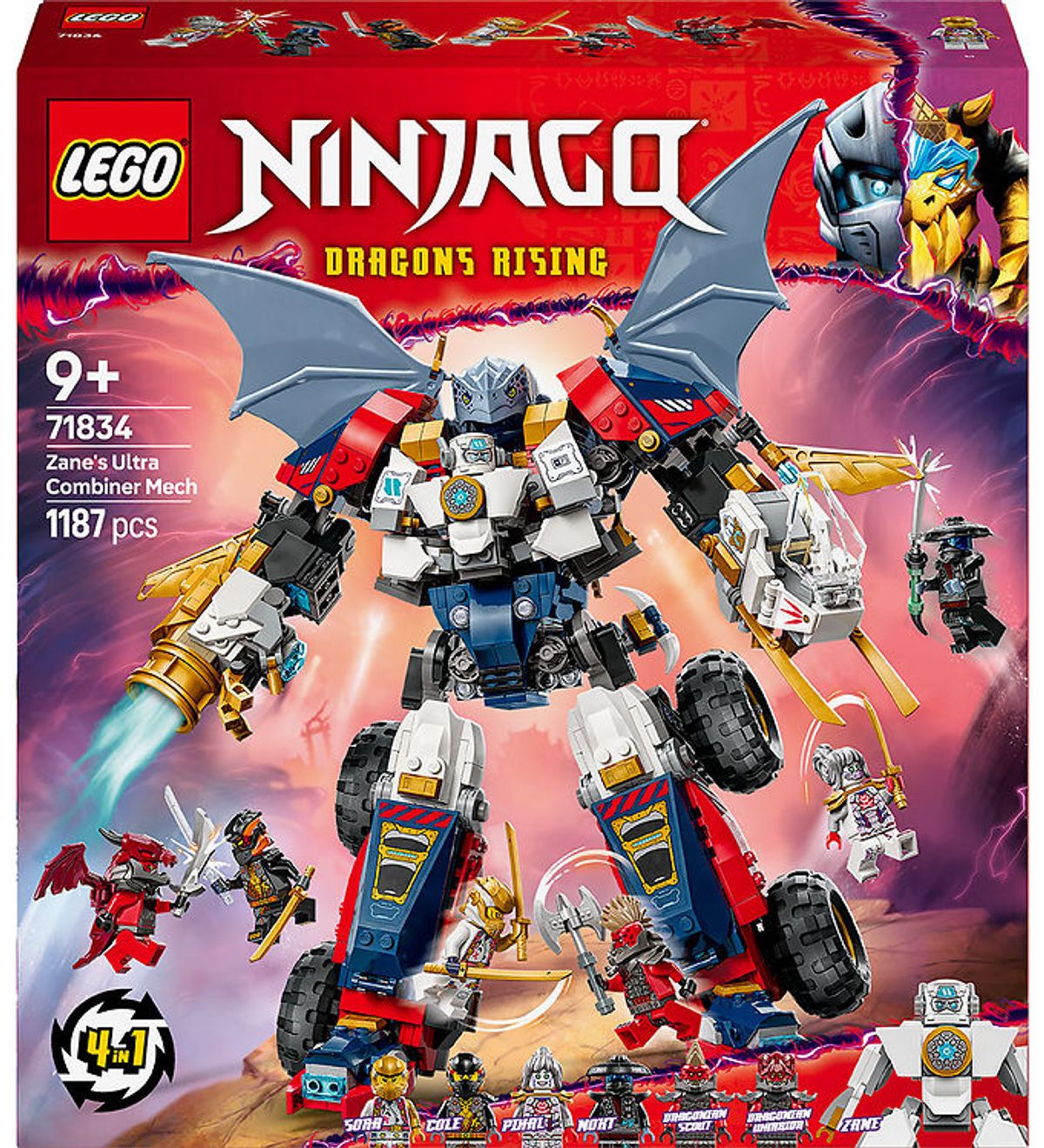 LEGO ® Ninjago - Zanes Ultrakombirobot 71834 - 4-i-1 - 1187 Dele