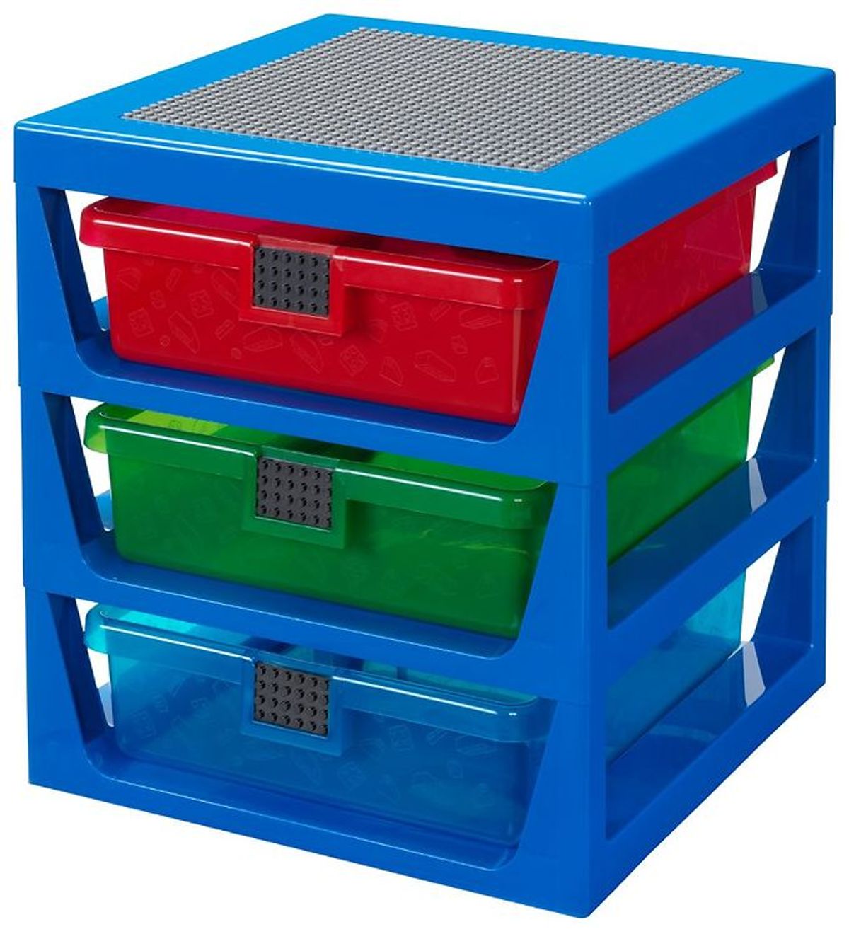 LEGO ® Storage Opbevaring m. 3 Skuffer - 34x32x38 - Blå