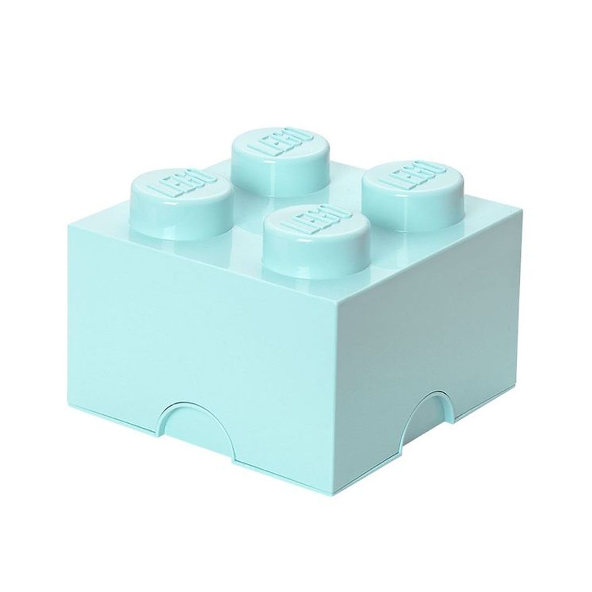 LEGO ® Storage Opbevaringsboks - 4 Knopper - 25x25x18 - Aqua Ligh