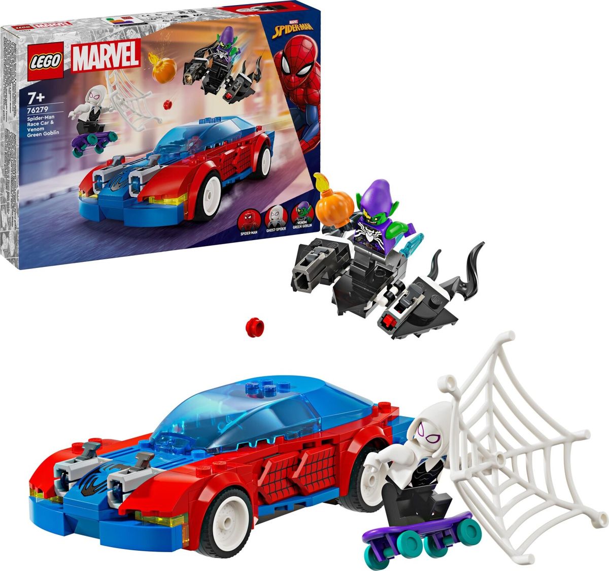 Lego Super Heroes - Spider-mans Racerbil Og Venom Green Goblin - 76279