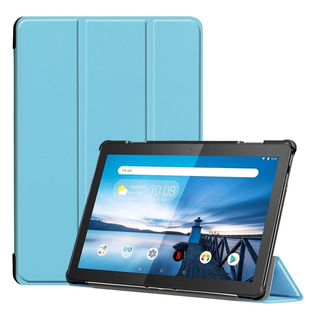 Lenovo Tab M10 TB-X605F/TB-505L - Tri-Fold læder cover / taske - Lyseblå