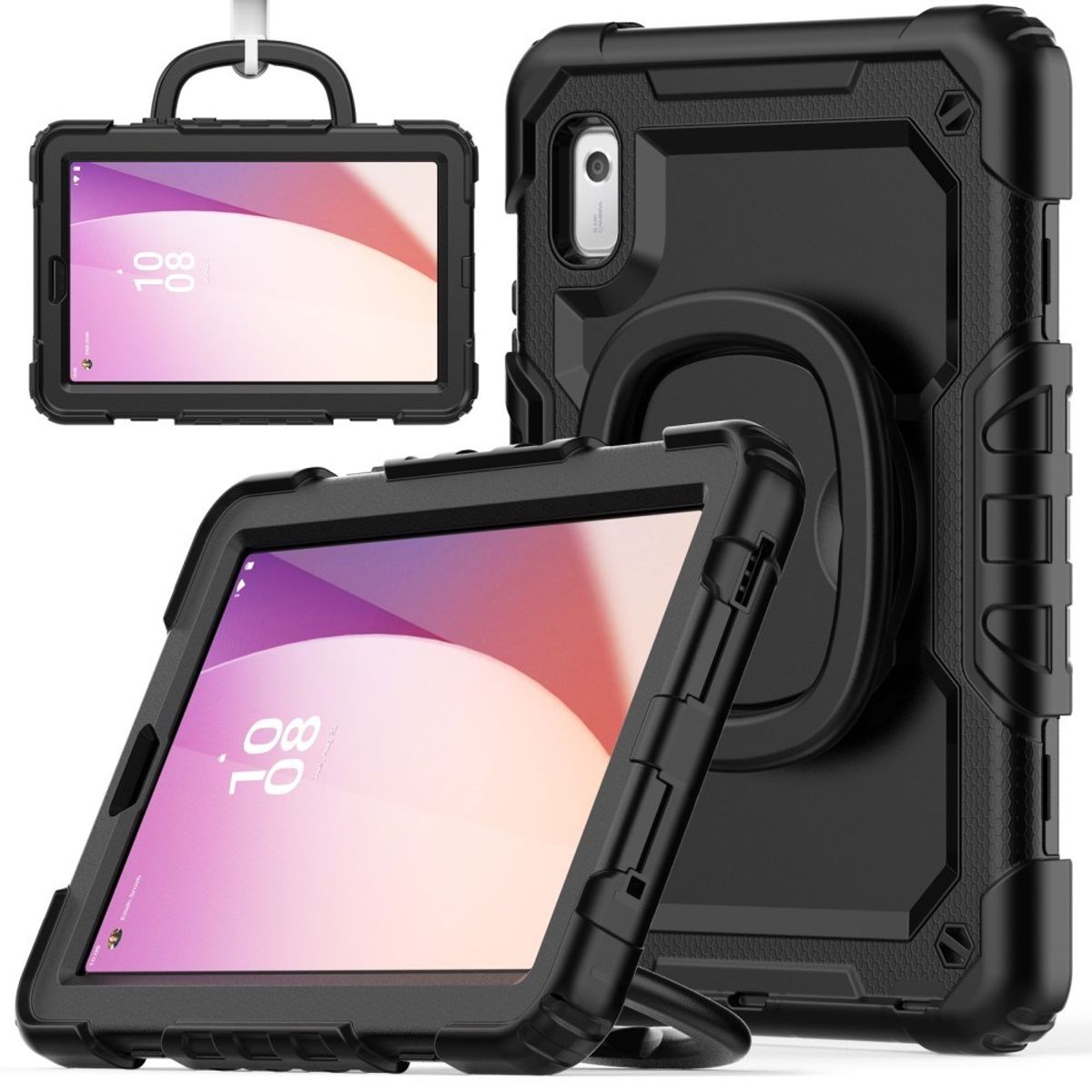 Lenovo Tab M9 / Lenovo K9 - Shockproof Hybrid cover m/aftagelig skulderrem - Sort