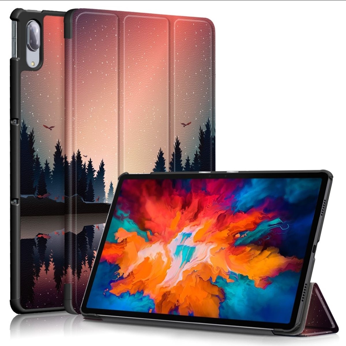 Lenovo Tab P11 Pro TB-J706F - Tri-Fold læder cover - Printet design - Stjernehimmel