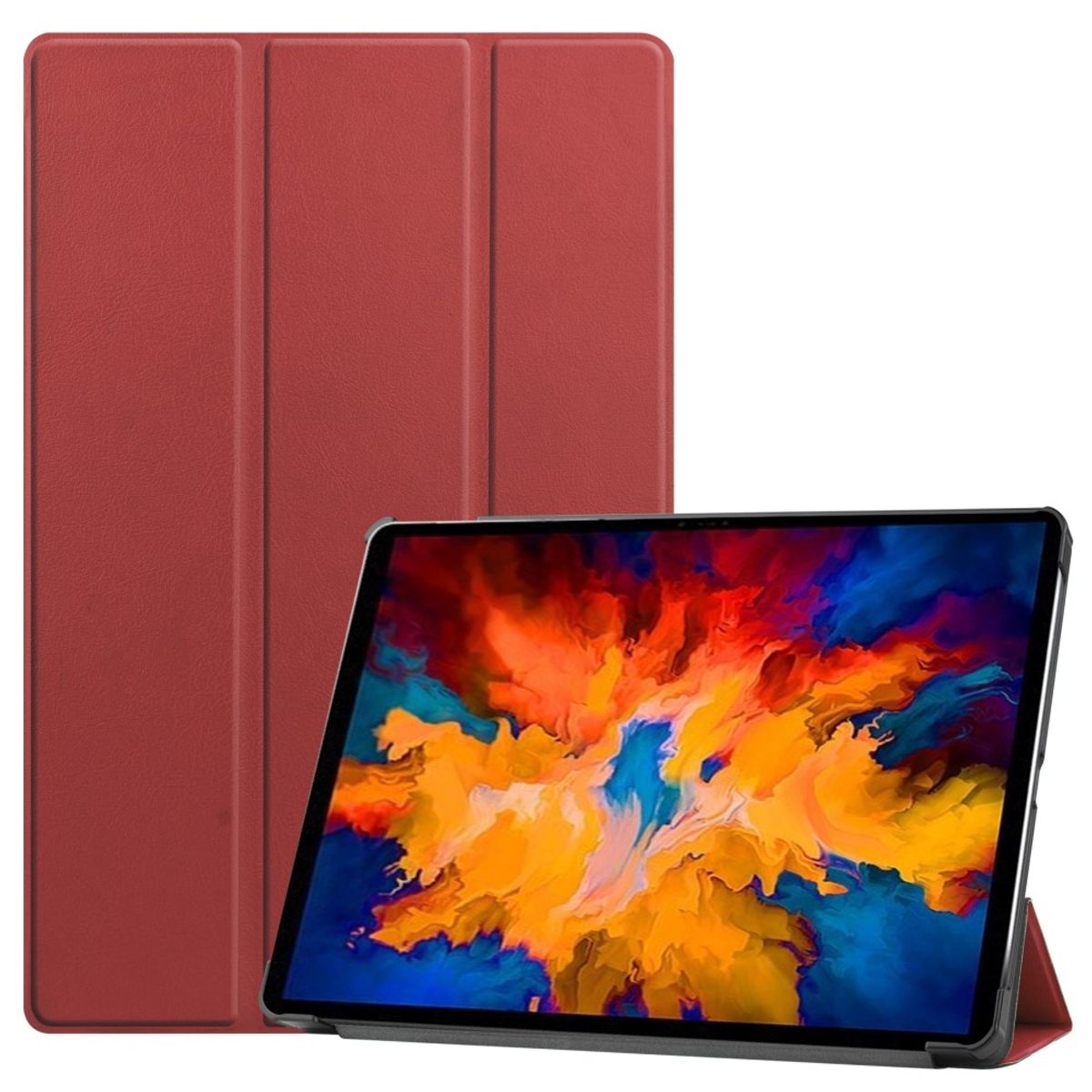 Lenovo Tab P11 Pro TB-J706F - Tri-Fold læder cover / taske - Vinrød