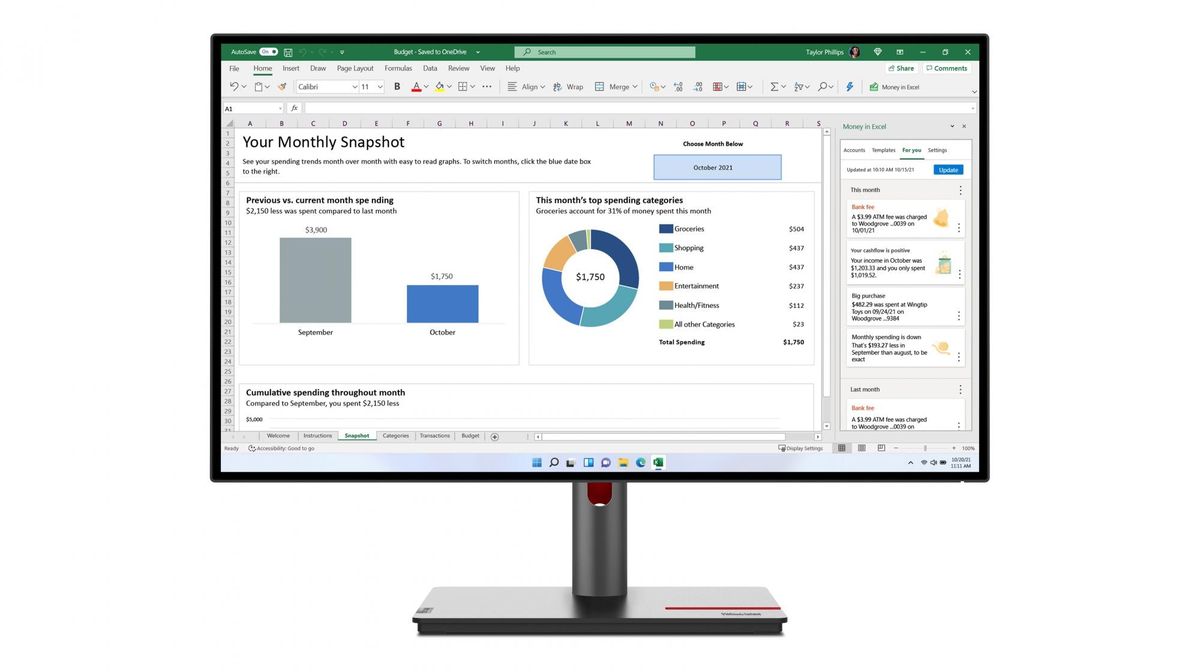 Lenovo ThinkVision P27h-30 27 2560 x 1440 (2K) HDMI DisplayPort USB-C 60Hz Pivot Skærm