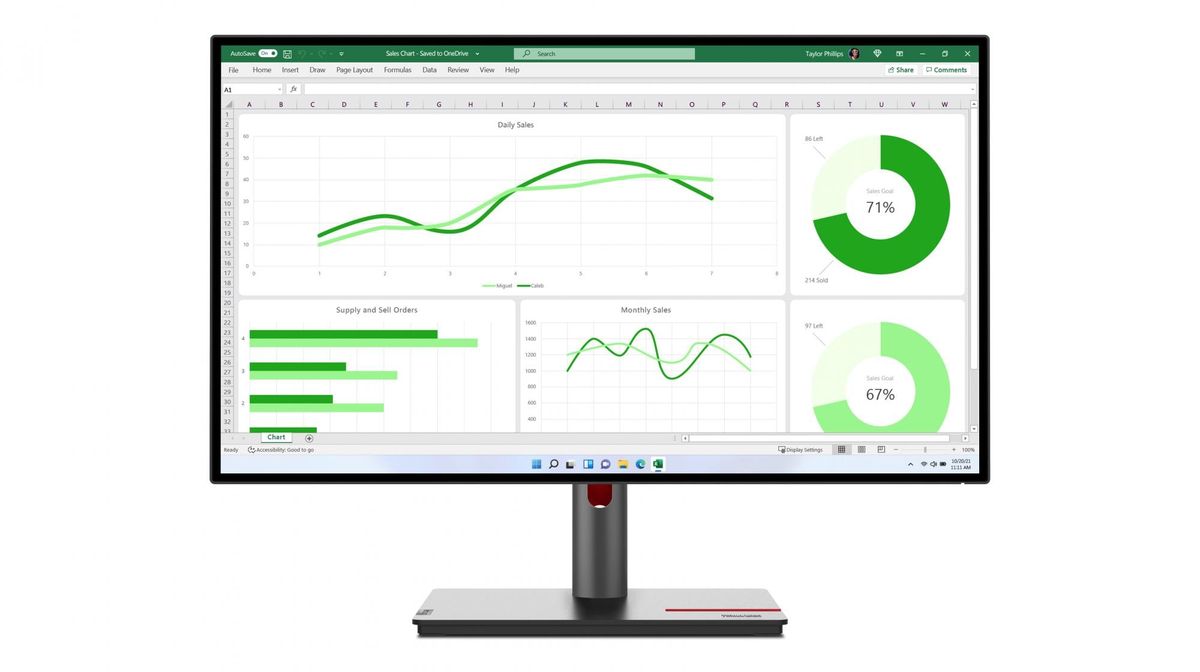 Lenovo ThinkVision P27q-30 27 2560 x 1440 (2K) HDMI DisplayPort 60Hz Pivot Skærm