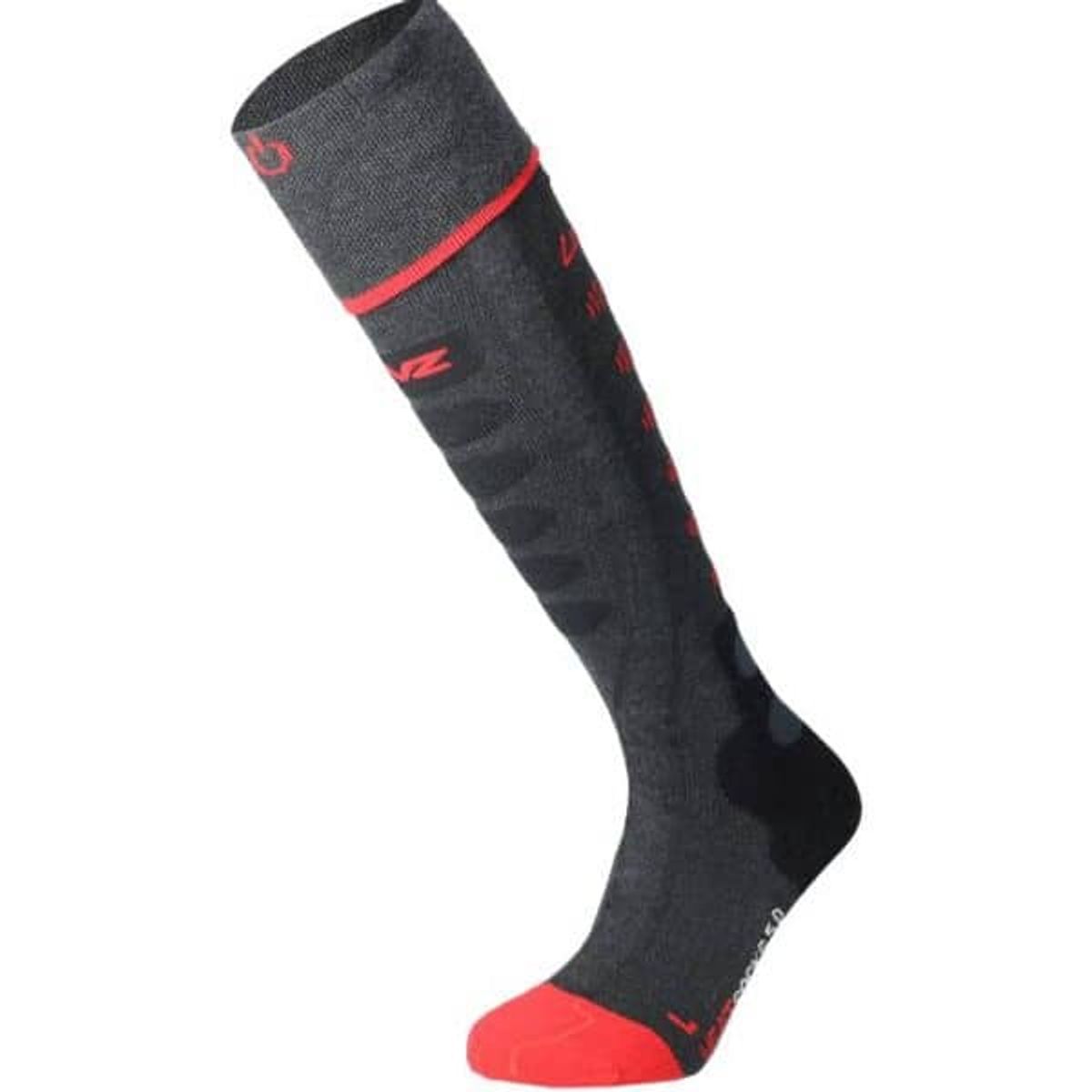 Lenz Heat Sock 5.1 Toe Cap Skistrømper - Anthracite/Rød